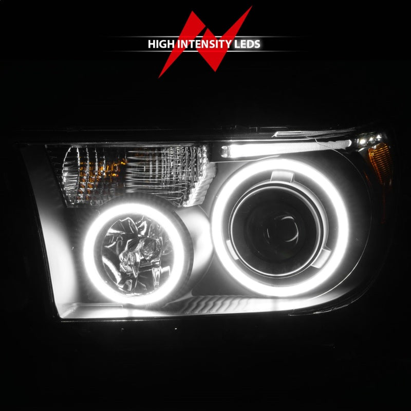 ANZO 2007-2013 Toyota Tundra Projector Headlights w/ Halo Black (CCFL)