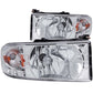 ANZO 1994-2001 Dodge Ram Crystal Headlights Chrome w/ LED